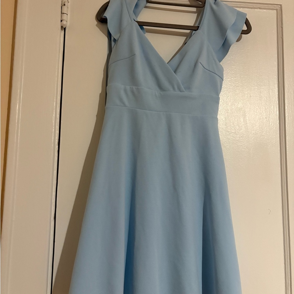 Altar'd State Light Blue Ruffle Mini Dress